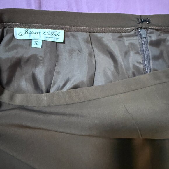 Vintage Jessica Ash 2-piece Brown Career Skirt Suit New with Tag/Unworn size 12 - Picture 14 of 14